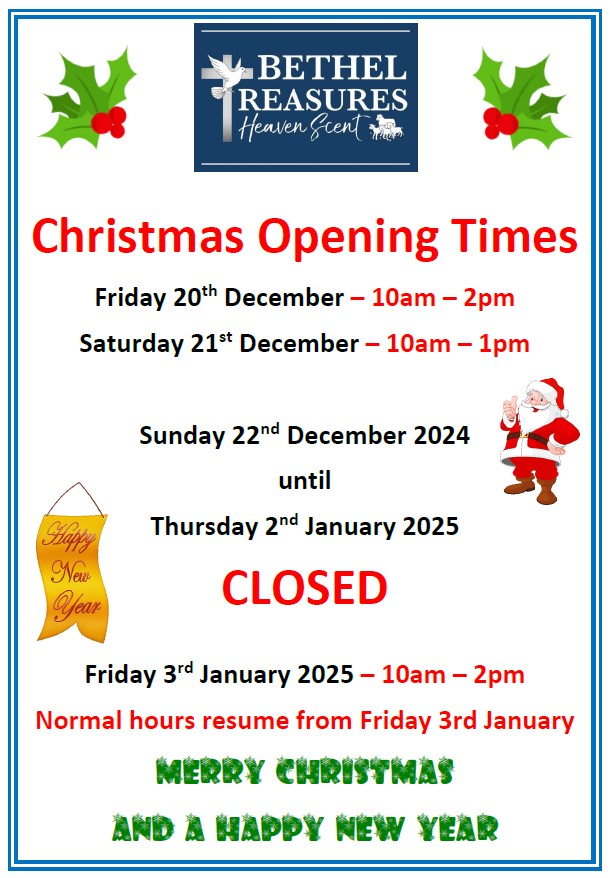 Christmas opening times 2024